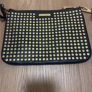 Rebecca Minkoff Black and Gold Studded Clutch